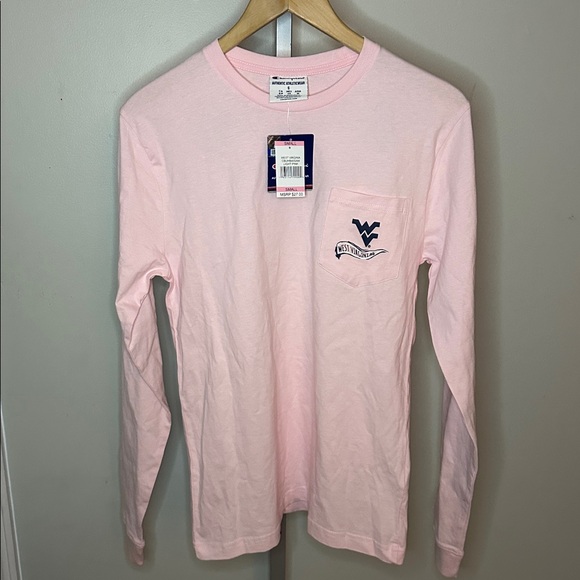 NWT West Virginia Mountaineers Athletics Champion Light Pink Long-Sleeve Tee, S - Picture 1 of 15